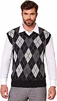 Colete Social Masculino Gola V Xadrez Pulôver Tricot