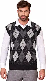 Colete Social Masculino Gola V Xadrez Pulôver Tricot