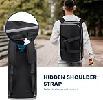 Vessgra Garment Bags for Travel,41.5L Duffle Bag for Travelling, with Shoes Compartment Weekender Travel Backpack, Dance Bag with Garment Rack, 4 in 1 Suit Bag for Men Women, Black