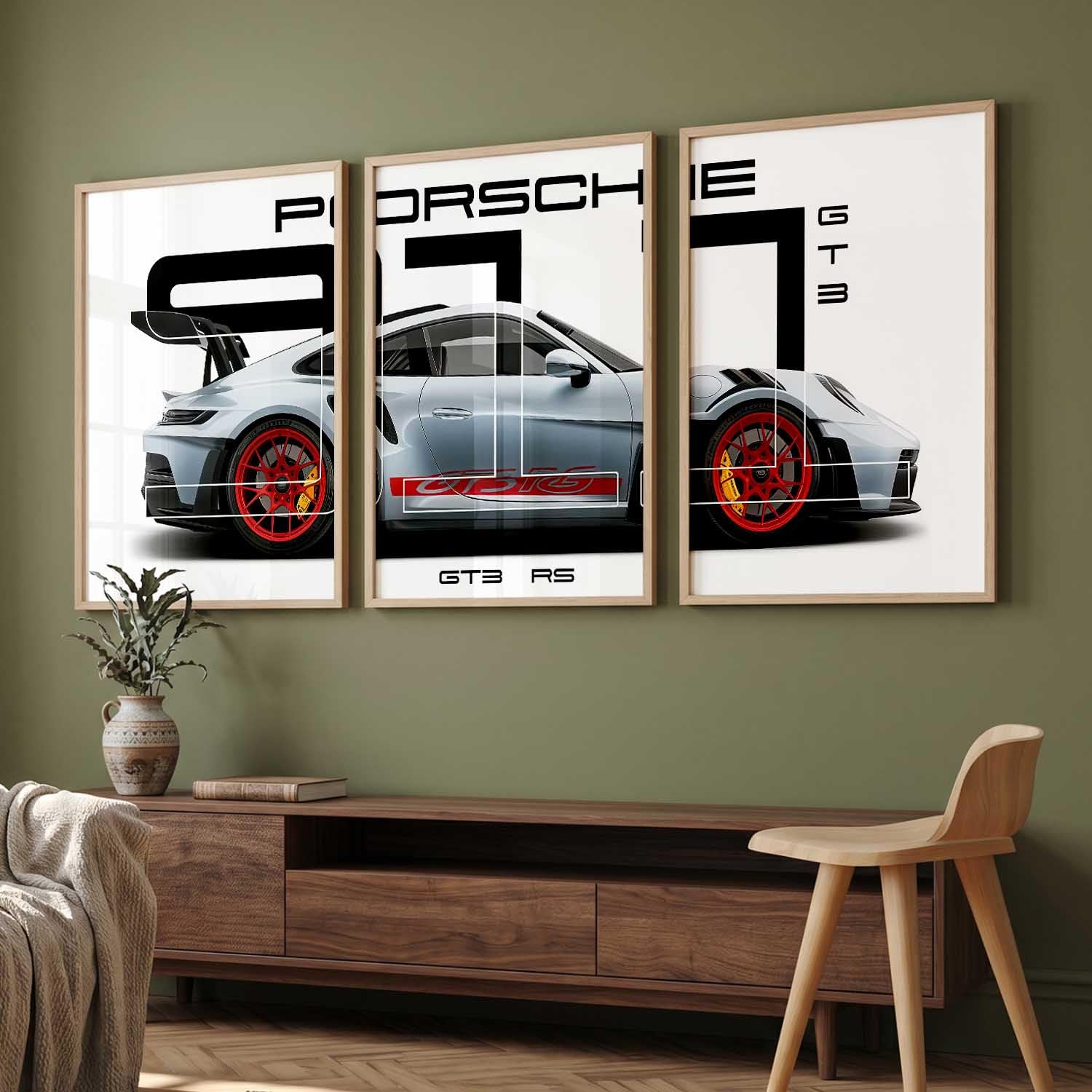 Porsche Car Posters - Set of 3 Framed Wall Art -8 Porsche Car Posters - Set of 3 Framed Wall Art -8