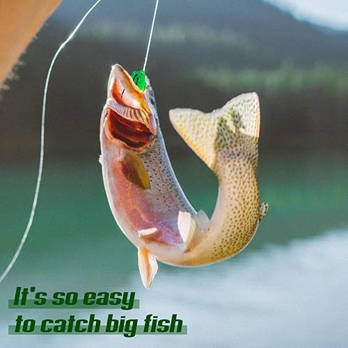 Miniatura 6 de Goture Kit de señuelos de pesca suaves con ganchos de gusano, 30335560 piezas, cebos de PVC rectosremo  tenedor cola para pesca de lubina, cebos de