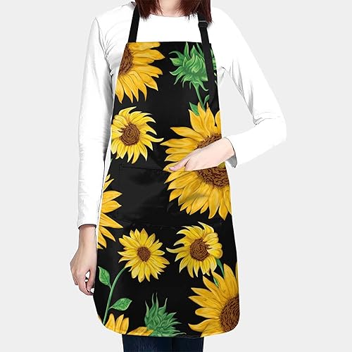 Miniatura 2 de Delantales personalizados, delantal impermeable personalizado con bolsillos para hombres y mujeres, babero de chef de cocina ajustable personalizado