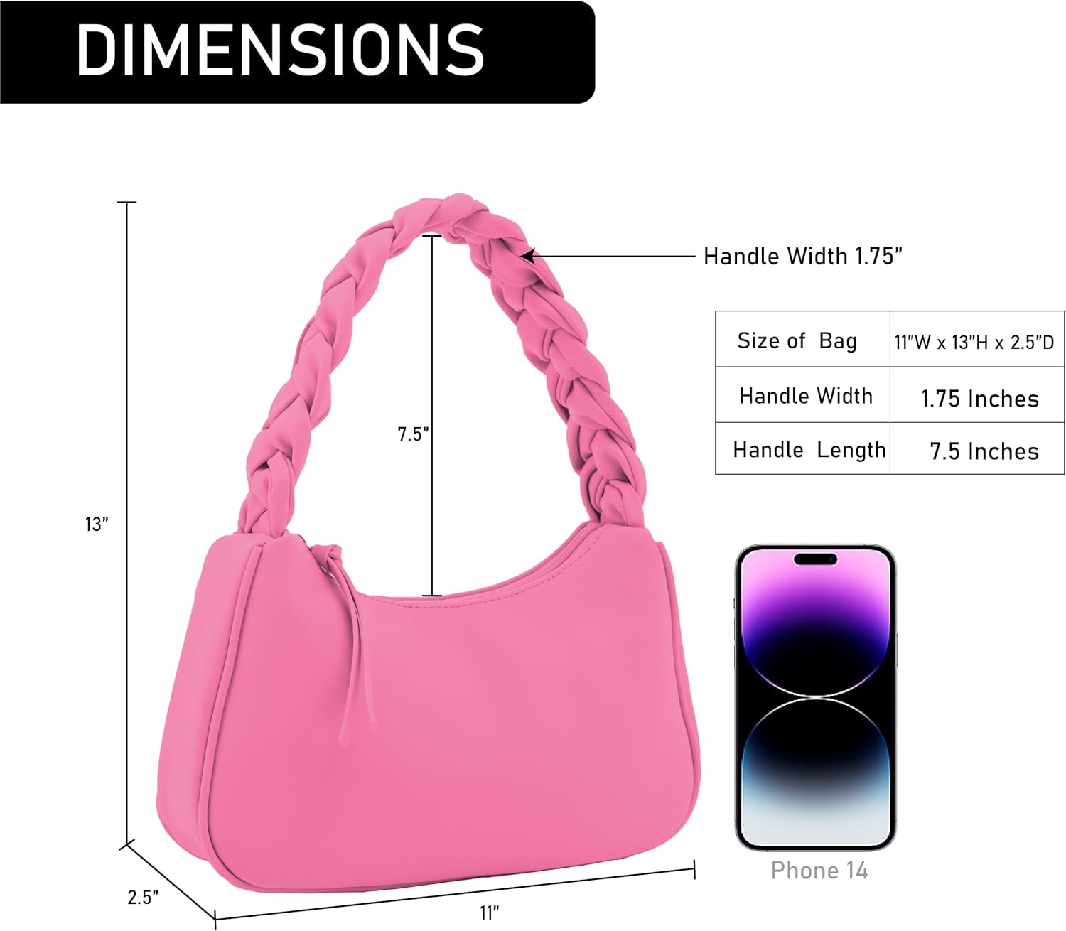 Emperia Braided Top Handle Shoulder Bag For Women, Trendy Designer Small Hobo Tote Handbag