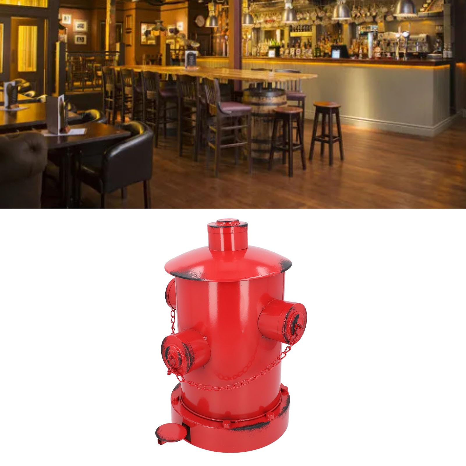Esclusivo Cestino per Rifiuti Idrante in Ferro, Bidoni per Rifiuti Industriali in Stile Vintage per Casa, Cucina o Giardino, con Design retrò a Tamburo di Petrolio, Allevia lo (A)