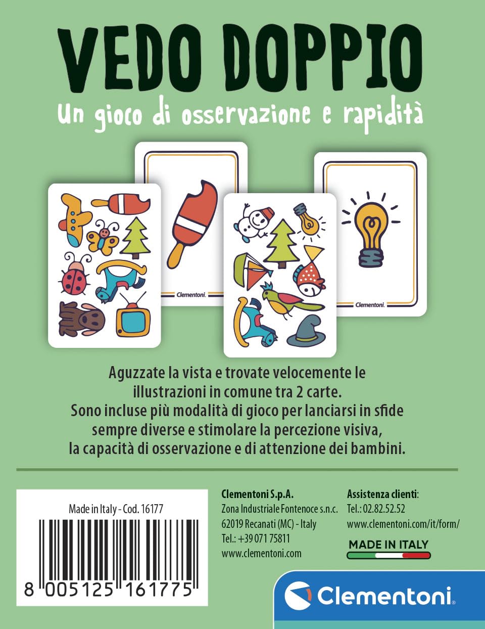 Clementoni - Nascondino, Mazzo Di 50 Carte Illustrate, Gioco Di Strategia E Osservazione Per Bambini 5 Anni 2 4 Giocatori Idea Regalo Made In Italy Lingua Italiana 16584 0