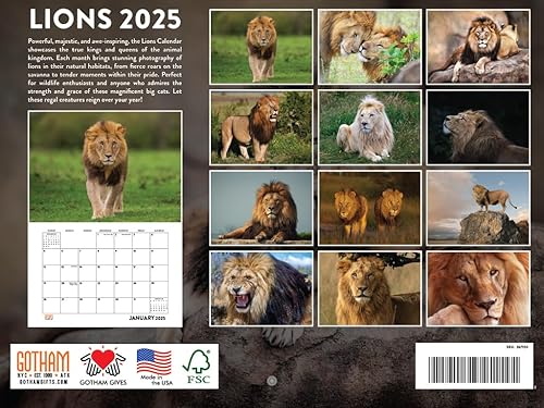 Miniatura 10 de Calendario de pared mensual 2025 de lagarto, 12 meses