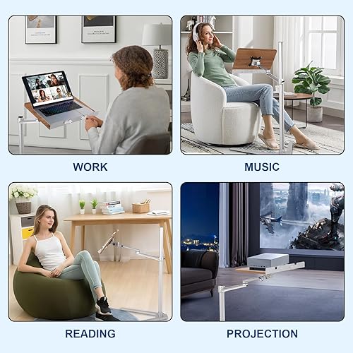 Miniatura 6 de FAHKNS Soporte de libro para lectura, soporte multifuncional para leer con plataforma de madera y clip elástico para libros, adecuado para guardar