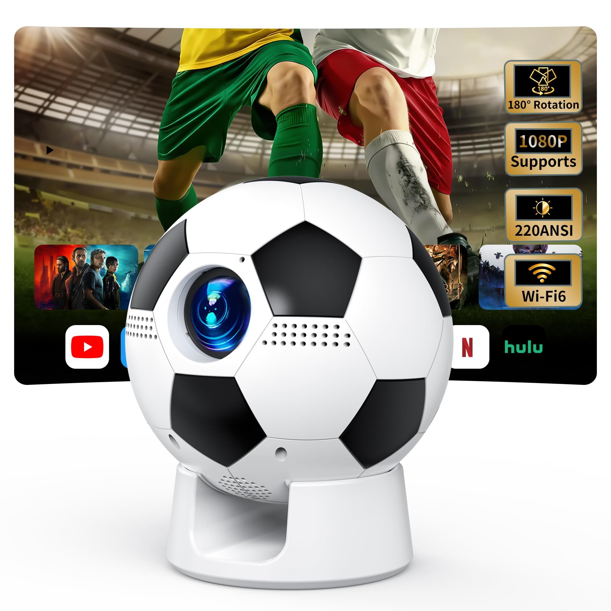 [Built-in Application & Electric Focus] Mini Smart Projector with WiFi 6 and Bluetooth 5.4, Movie Projector for Camera Air Last Intervention, Automatic Key Stone, Compatible-image-11