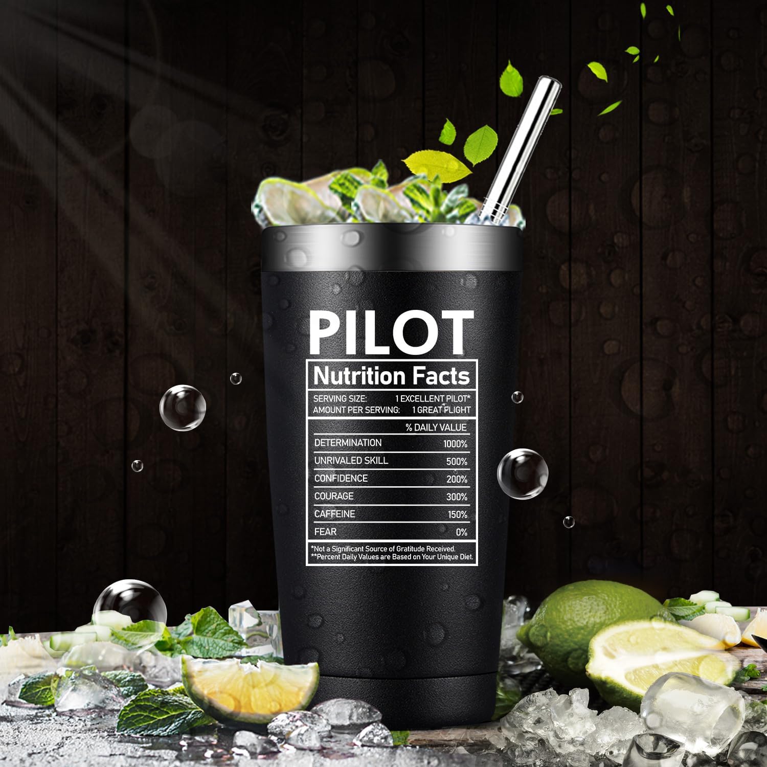 Fufandi Pilot Gifts for Men - Airplane Gift Men - Aviation Pilot Gauges Gifts for Husband Son, Christmas, Birthday Gift for Pilots - Tumbler Cup - Image 5