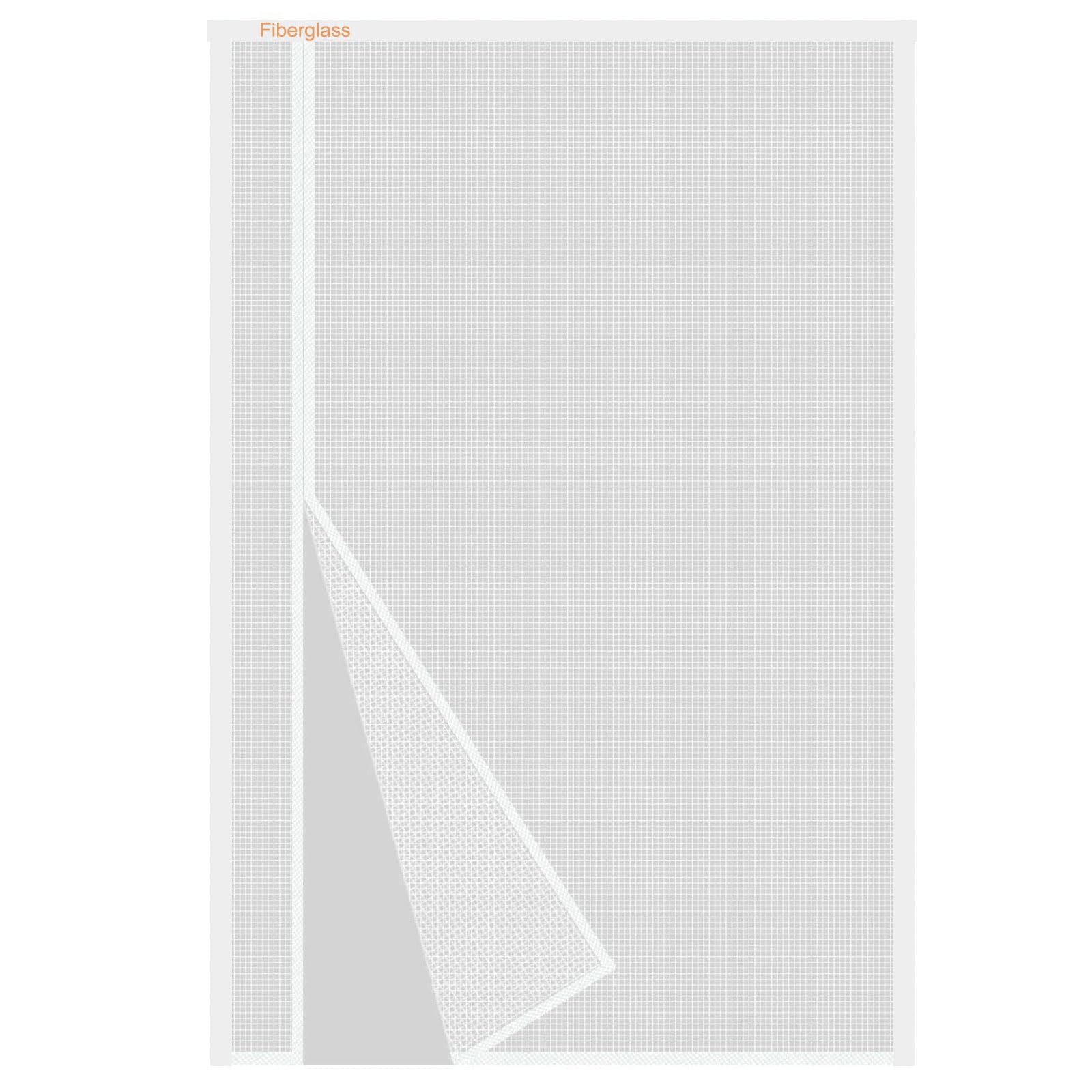 Risareyi White Side Opening Magnetic Fly Screens For Doors 120X215cm, Reinforced Fibreglass Mesh, Reversible Patio Door Fly Screen Curtain Mosquito Net, Anti Mosquito, With Powerful Magnets