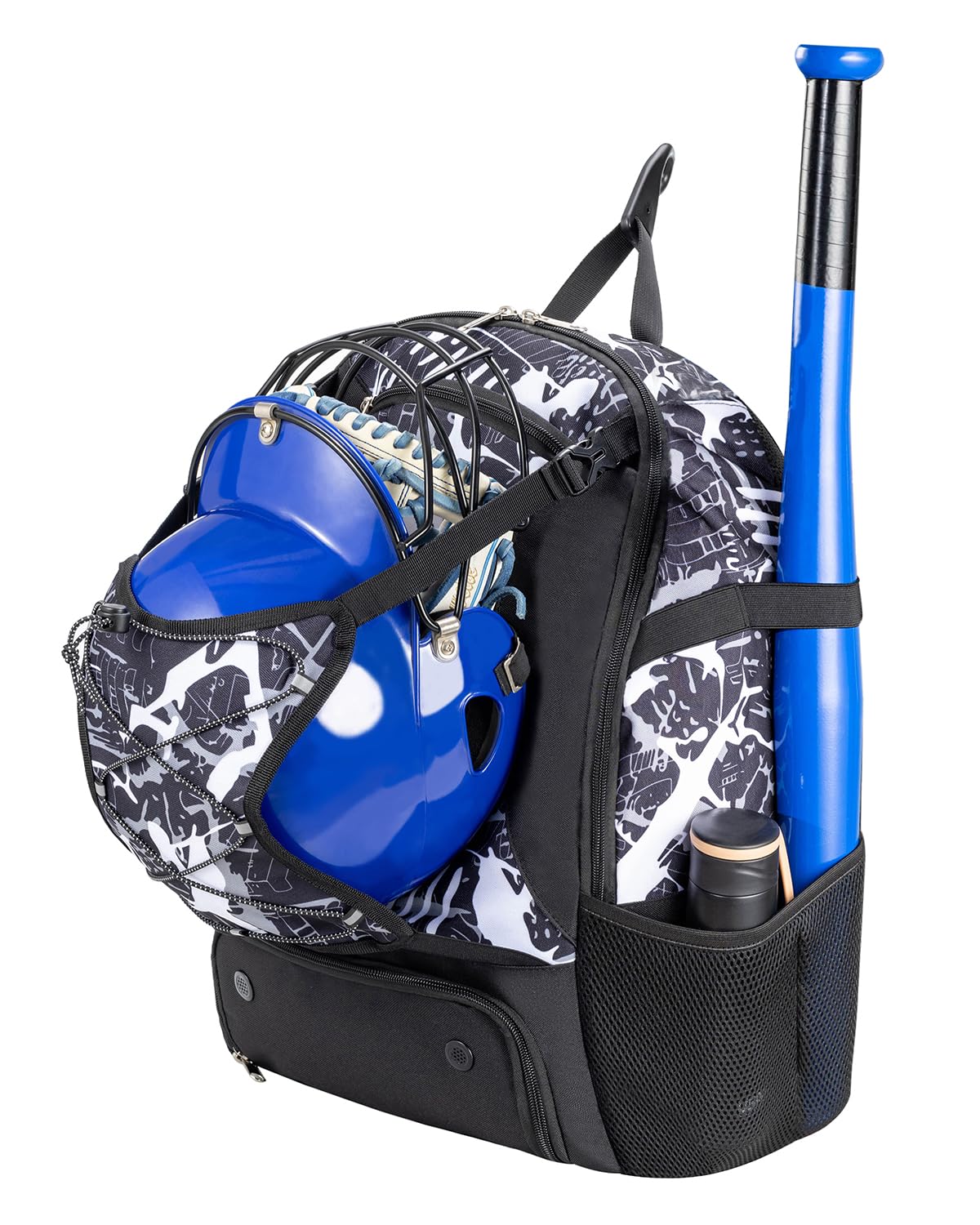 Youth Baseball Bag, Softball Bat Bag for Girls Boys & Adults, Kids Tball Backpack with Shoes Compartment, Large Capacity Equipment Backpack
