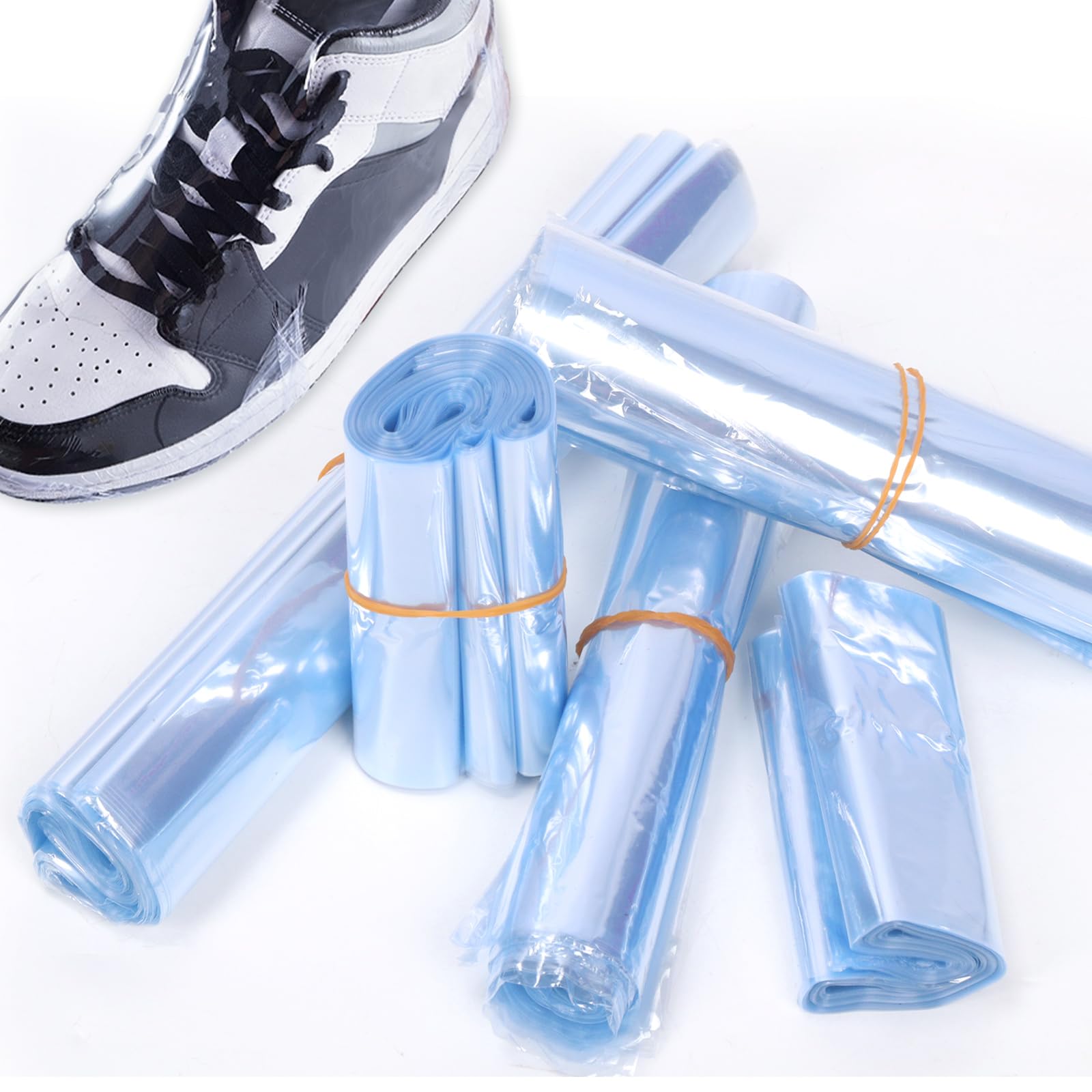 Glarks Lot de 400 sacs thermorétractables en PVC transparent pour protéger les chaussures, éviter le jaunissement de la semelle et la poussière