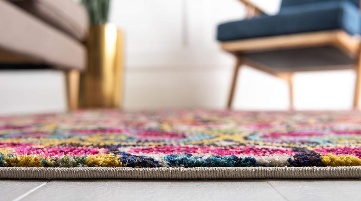 Unique Loom Vita Collection Area Rug - O' Keefe (2' 7" x 10' Runner, Multi/ Blue)