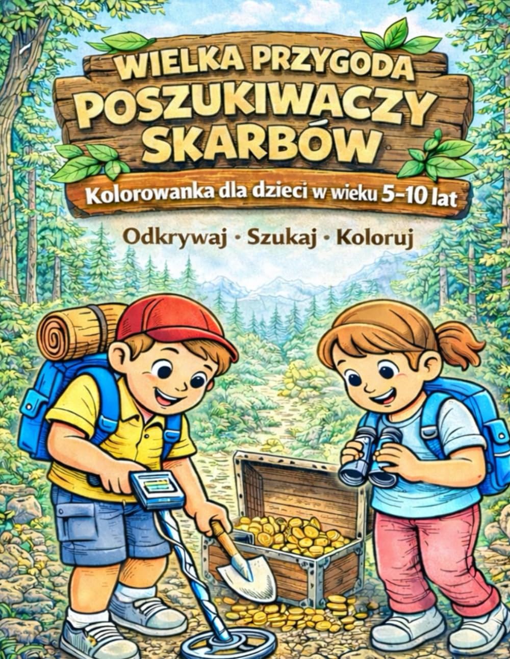 Kolorowanka Wielka Przygoda Poszukiwaczy Skarbów: dla dzieci 5-10 lat