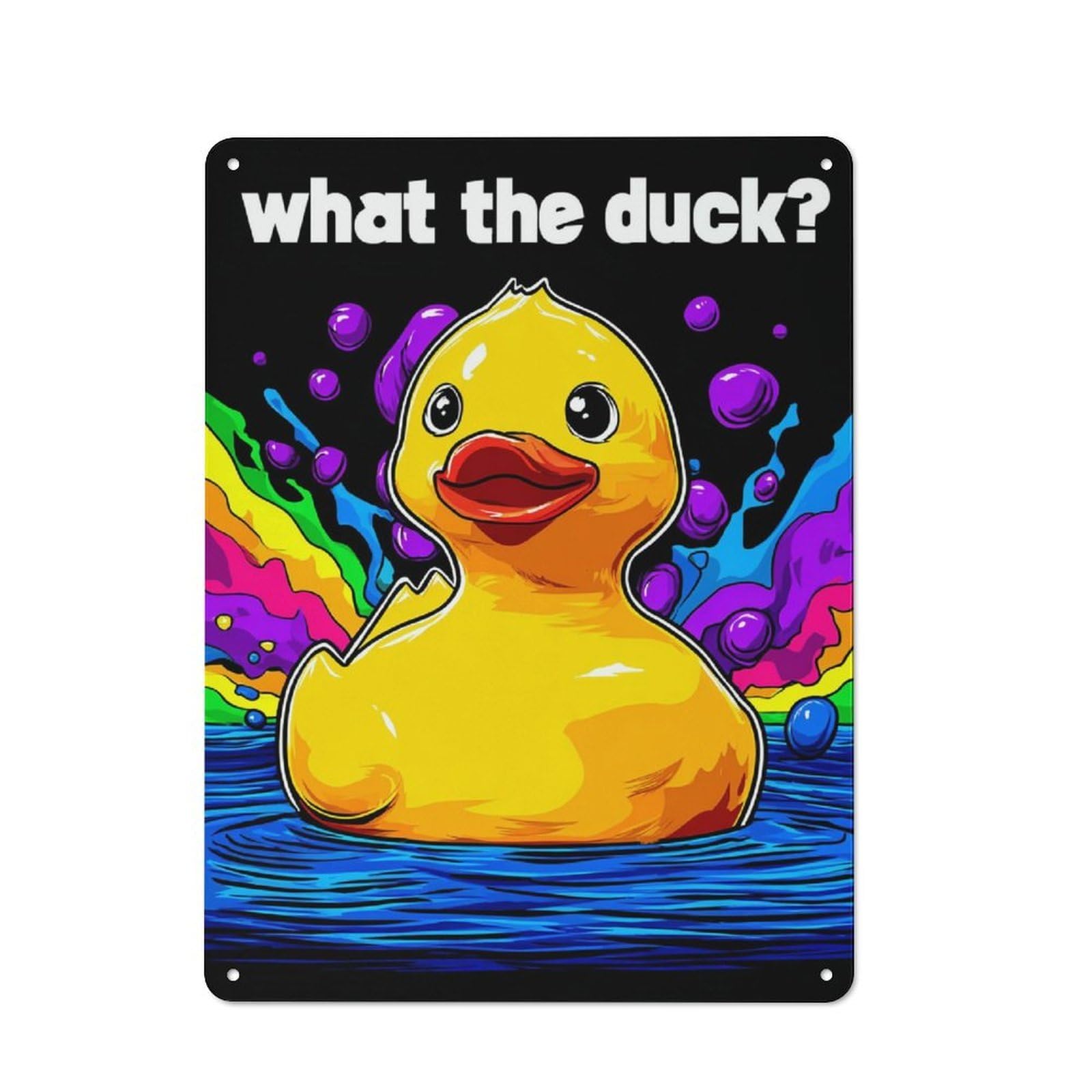 Junmoney Colorful Duck Splash Art Retro Metal Sign 40X30cm, Classic Pub Decor For Cafe, Pub, Workshop Or Home Bar, For Casual British Interiors