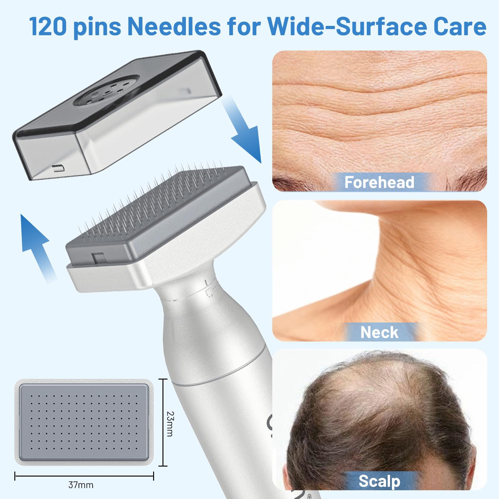 Dr. Pen 2026 Ultima Bio 4 Microneedling Derma Stamp Profesional – Sistema Dual con 120 y 64 Agujas de Titanio, Ajustable 0-3mm, Derma Stamp para Crecimiento de Pelo, Barba y Anti-Aging, Absorción +60%