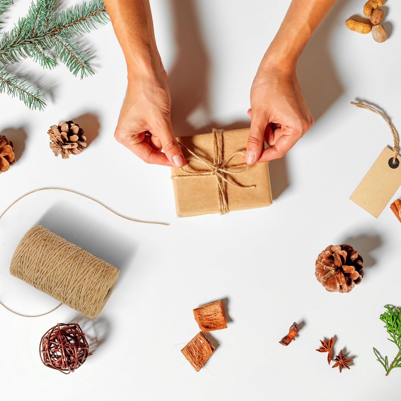 Corda Di Juta Naturale 400m - Spago Per Decorazioni, Regali, Giardinaggio E Fai Da Te