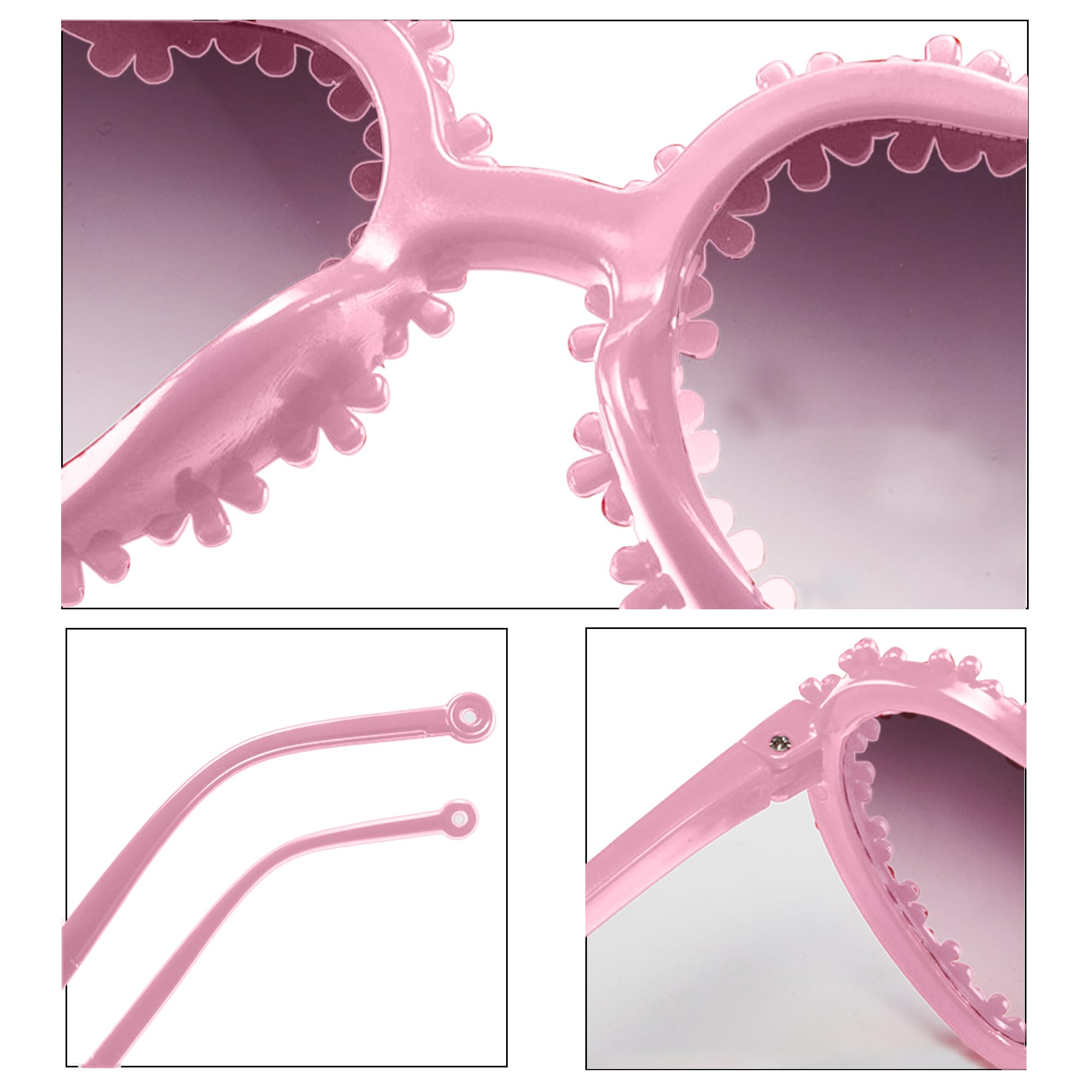 BabyMoon Kids Heart Shaped Summer Sunglasses Goggles For Girls & Boys - Pink - Image 5 thumbnail
