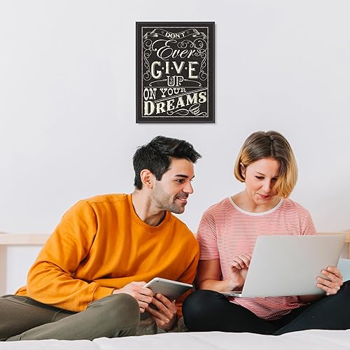 Miniatura 2 de Don't Ever Give Up On Your Dreams!- Positive Thinking- Motivational Wall Art Decor, Distressed Replica Wall Art Print. Perfect for Home Decor and