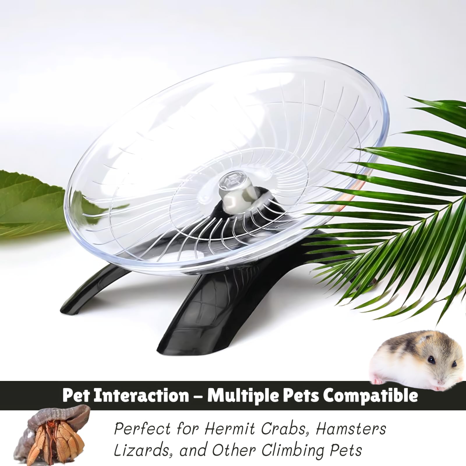 Hermit Crab Running Wheel Toy, Hamster Exercise Wheel, Small Animal Cage & Tank Accessory for Hermit Crabs, Hamsters, Rats, Gerbils, for Active Play and Exercise