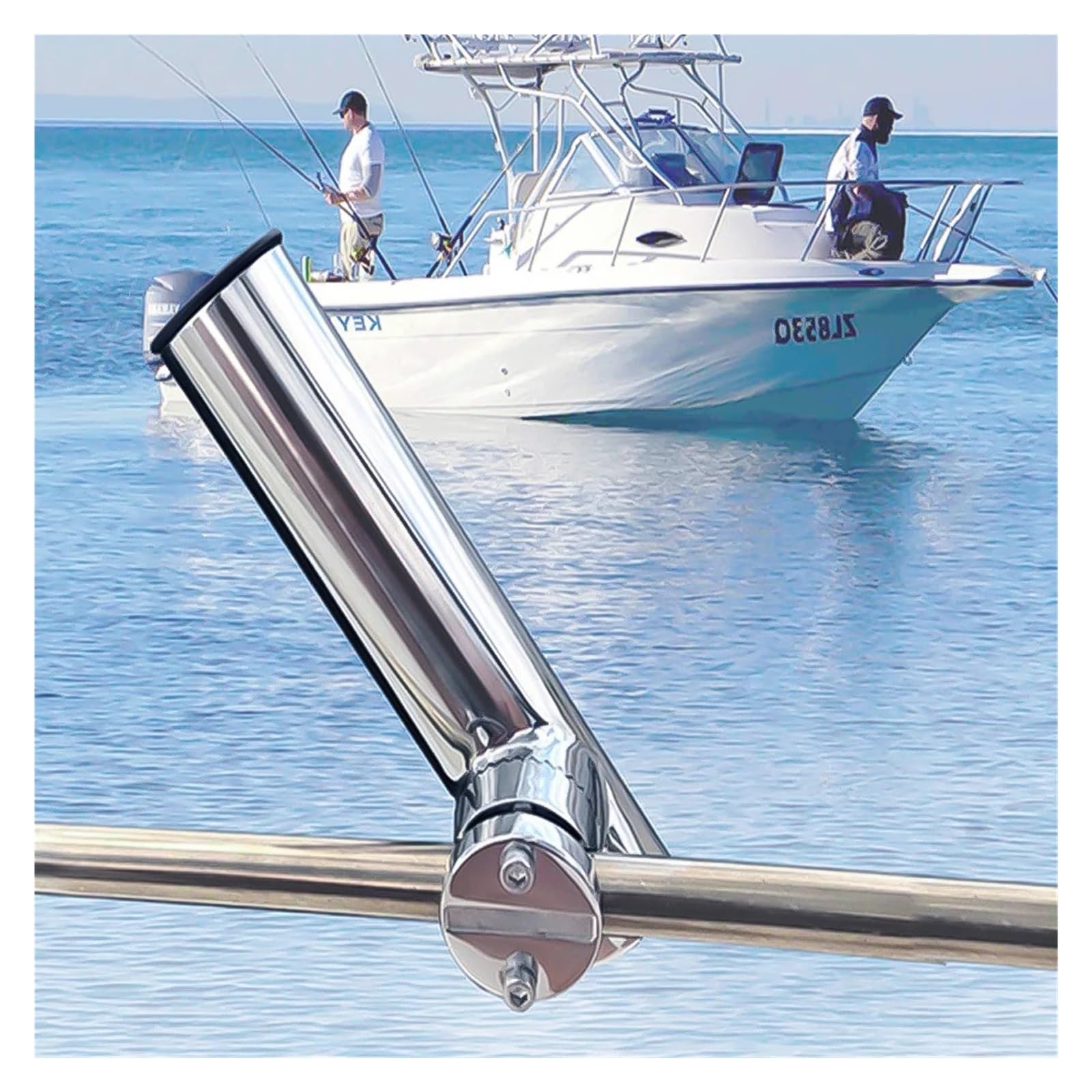 2 szt. Regulowany uchwyt na wędki ze stali nierdzewnej 304/316 7/8"-1". | Regulowany zaciskowy uchwyt na wędkę ze stali nierdzewnej do szyny jachtowej