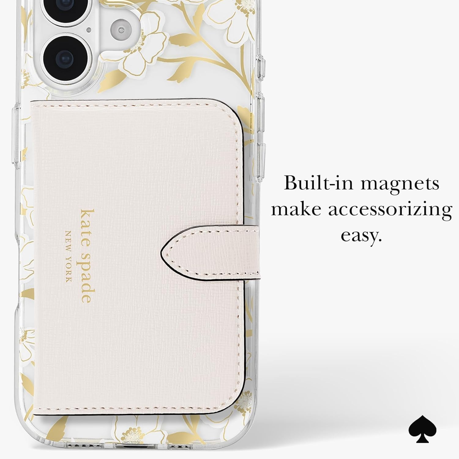 kate spade new york iPhone 17 Case - Compatible with MagSafe - Designer Phone Case - Sunshine Floral Gems