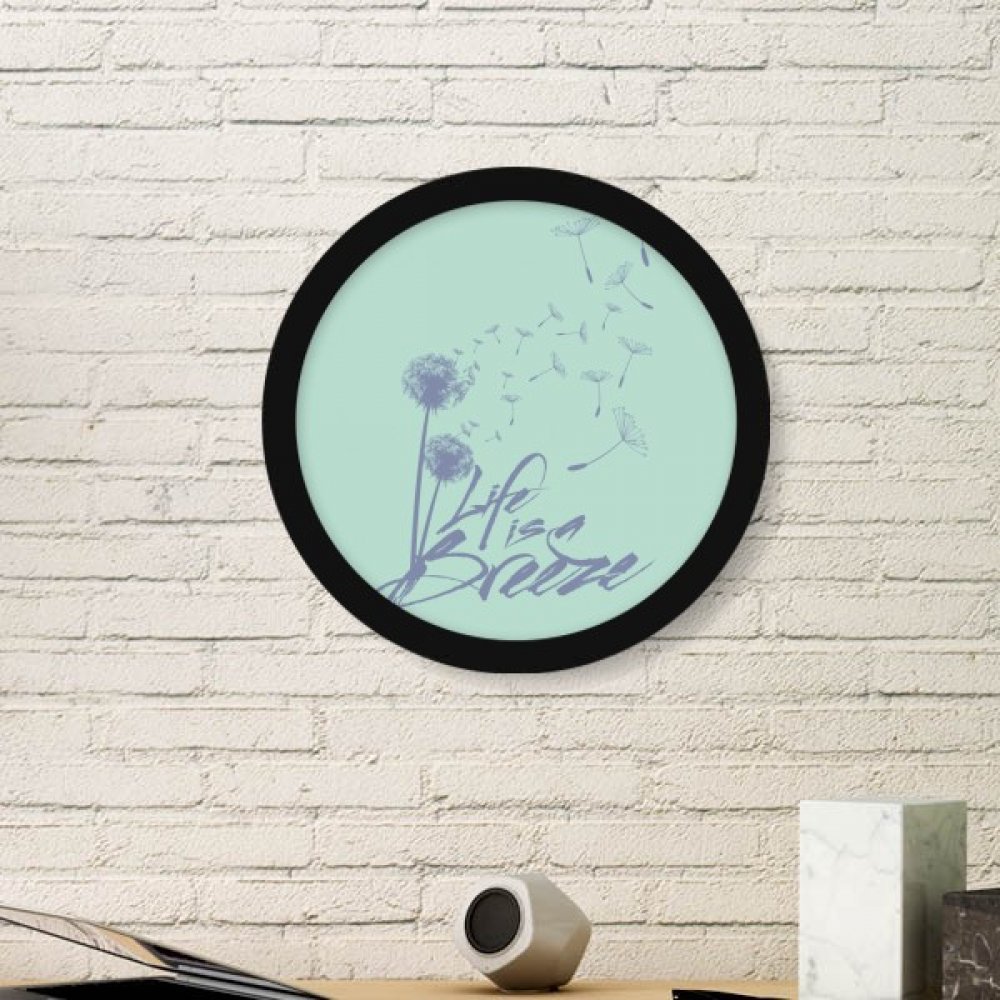 Cadre photo rond en bois pissenlit noir large pour decoration maison