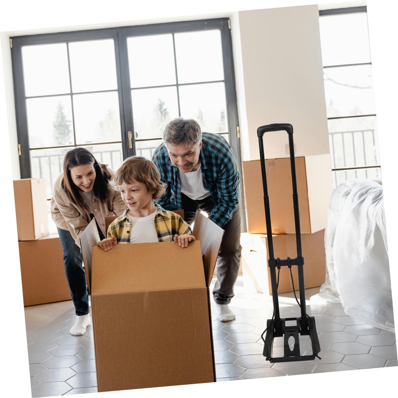 BESPORTBLE Carrito Plegable Portátil de 2 Ruedas Base de Plástico Reforzado y Cordón Elástico Ajustable Mini Trolley para Compras y Equipaje Compacto y Ligero para Viajes y Transporte
