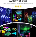 Magicfly Glow in The Dark Paint, 10 Colors Glow Acrylic Paint Set (20 ml/0.7 oz) for Halloween Decorations, Extra Bright & Non-toxic, Perfect for Indoor and Outdoor Use
