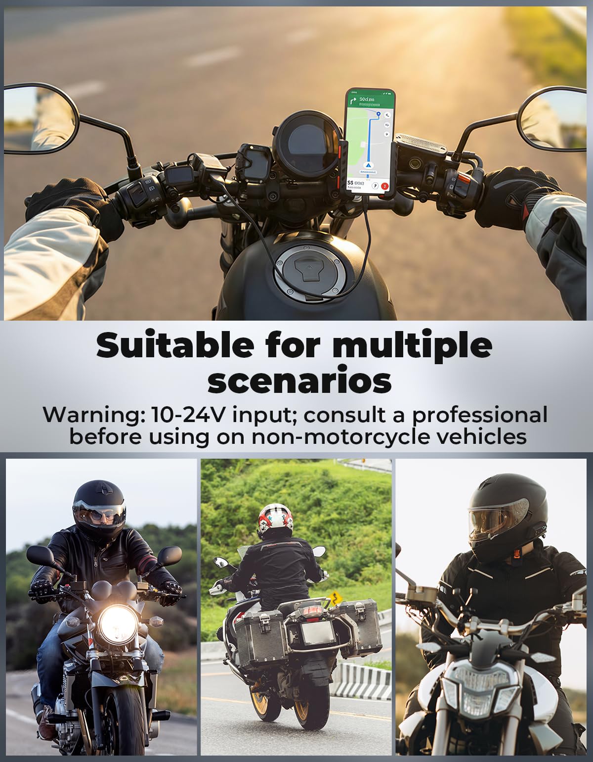 KEMIMOTO Caricatore per moto con interfaccia USB di tipo C e interruttore separato