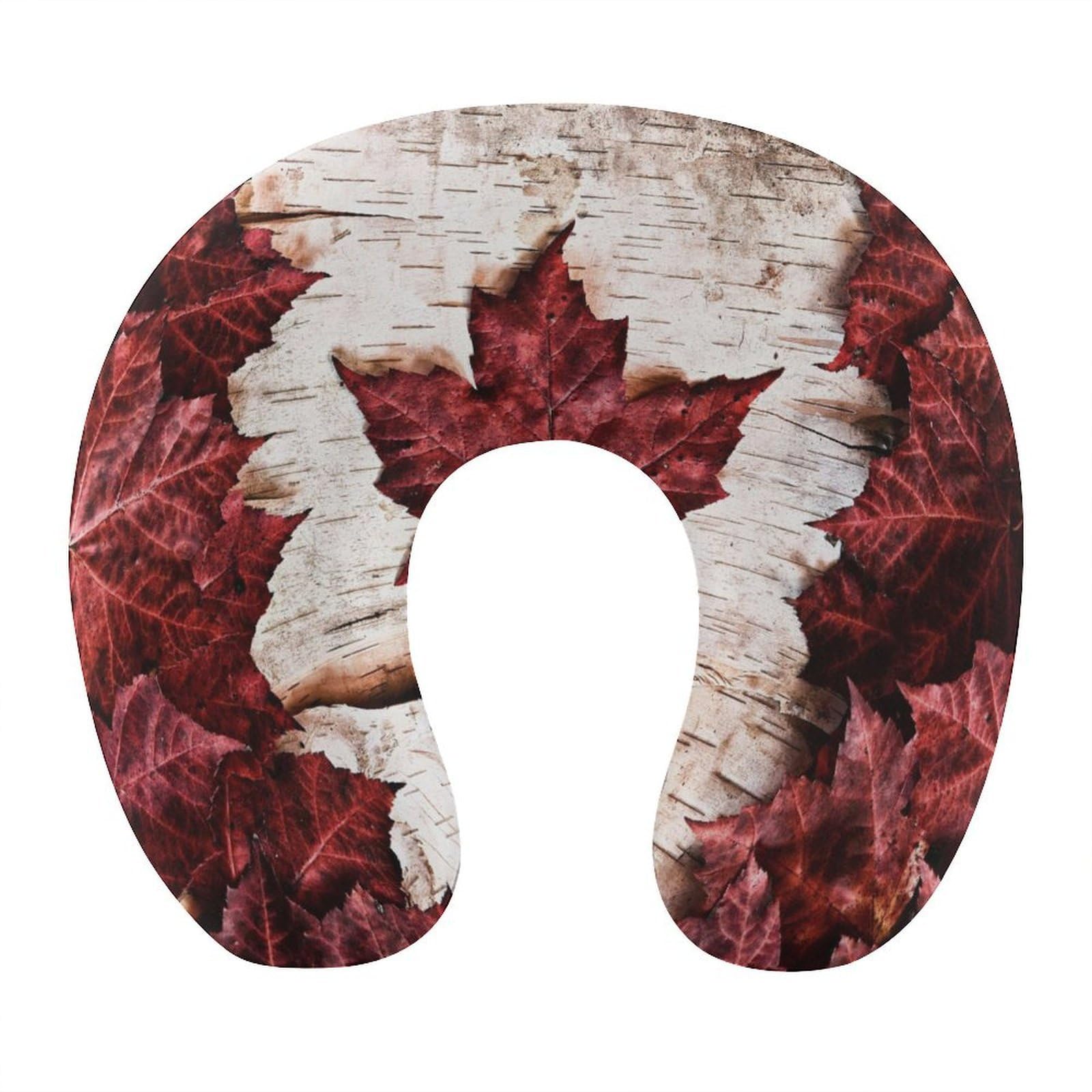 VstaDank Canada Maple Leaf Neck Pillow Soft Comfortable Travel U Shaped Pillows Portable Pillows for Shoulder Memory Foam Head Support Pillow for Airplane Car Home Office