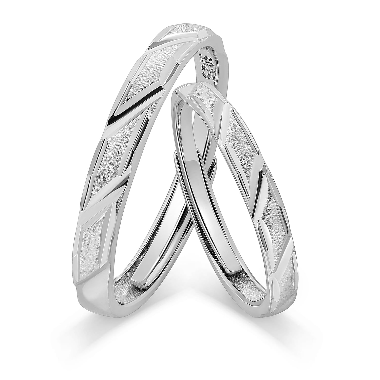 Meissa Plata de Ley 925 Anillos Pareja Alianzas Boda Ajustable Anillo Compromiso Regalos