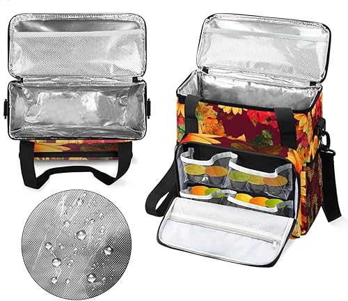 Miniatura 3 de Cafetera con temática floral de girasoles, bolsa de transporte de viaje, compatible con Keurig K-Mini o K-Mini Plus, portátil, de una sola porción,