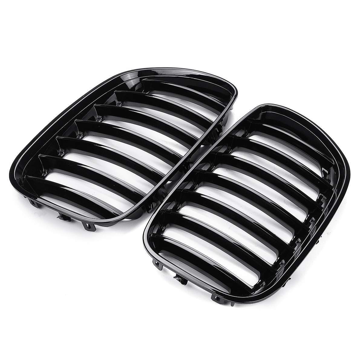 X5 E53 2004–2006 Frontstoßstangengitter für Frontstoßstange, glänzend, Schwarz, 1 Paar