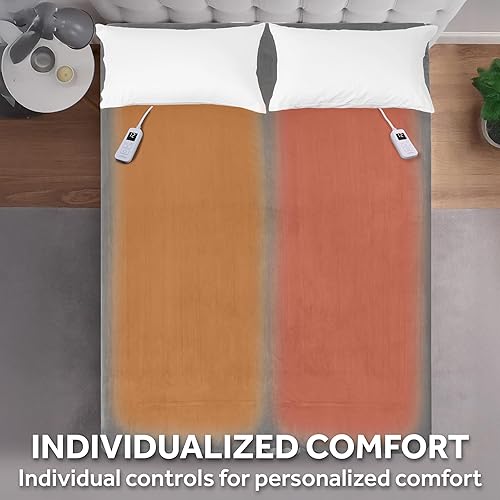 Miniatura 4 de Sunbeam Electric Royal Luxe - Manta térmica de microfelpa con 12 ajustes de calor, apagado automático seleccionable de 12 horas, calentamiento