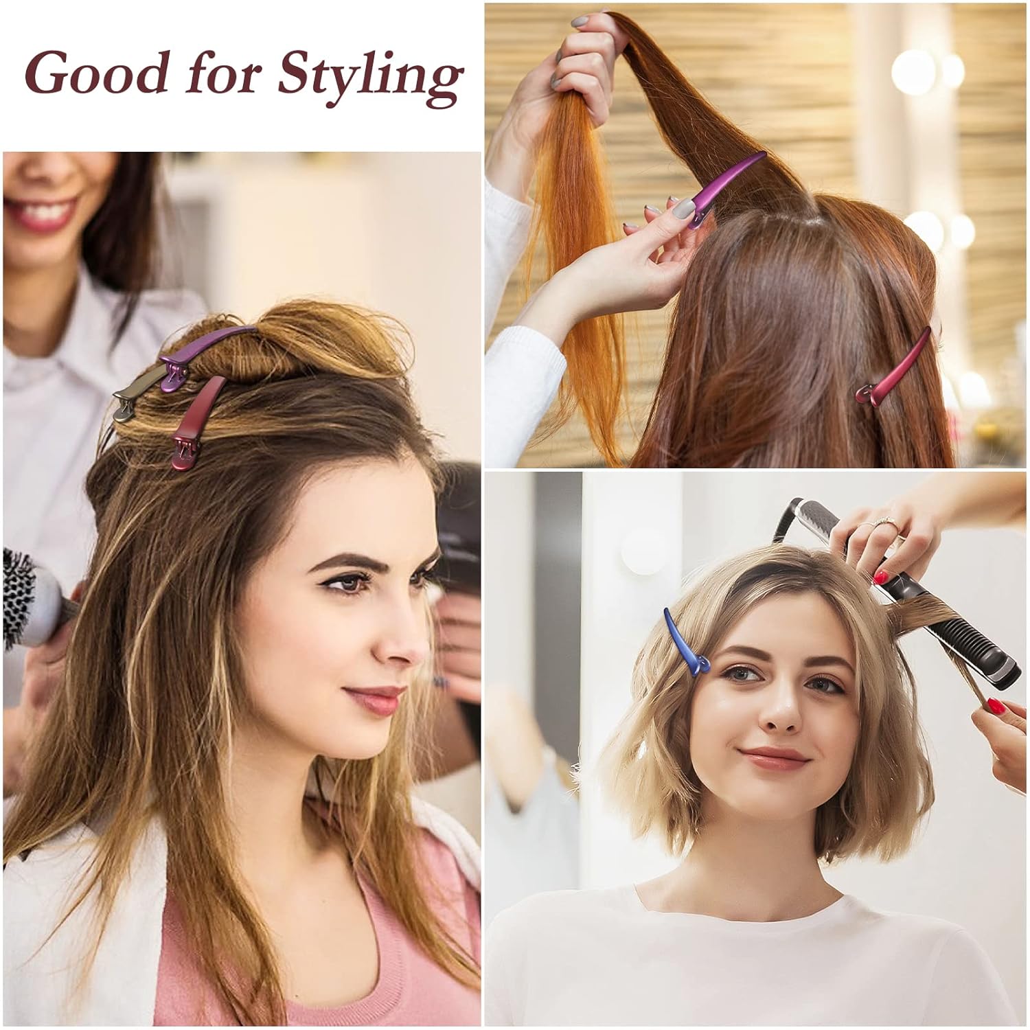 Hair Clips for Styling, Sublaga 12 Pcs Non-Slip Colorful Plastic Duckbill Alligator Hair Barrettes Pins for Women, Baby Kids and Girls, 3.5" (12pcs Frosted color) - Image 6