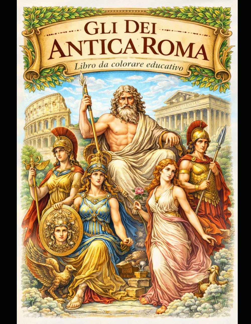 Dei Romani: 50 immagini da colorare. Libro educatico ed evocativo