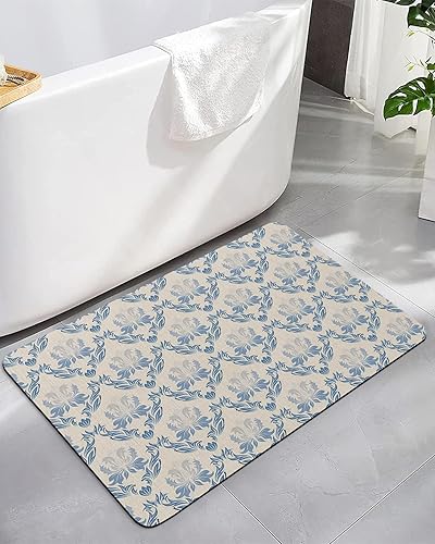 Tapete de baño azul europeo para bañera, antideslizante, de secado rápido y absorbente, tierra de diatomeas, fregadero de cocina, ducha, lavable,