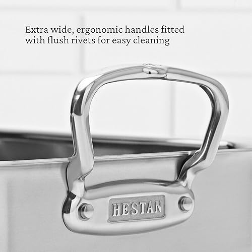 Vista 46 de Hestan Provisiones: inserto de pasta de acero inoxidable de 8 cuartos de galón