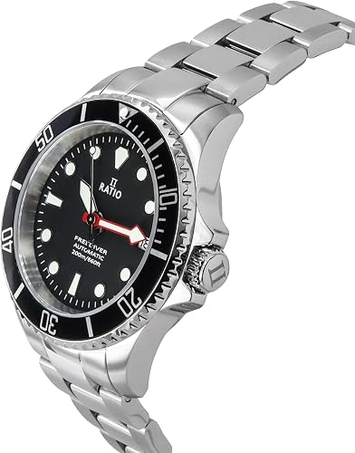 RATIO FreeDiver Sapphire Crystal Diver Watch Japanese Automatic Dive Watch 200m Water Resistant Diving Watch for Men (Black) - 3