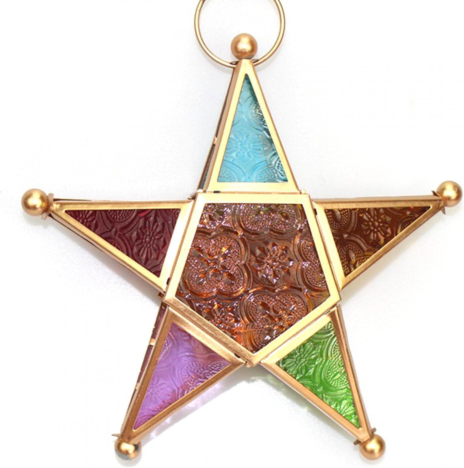 Hängender Stern Kerzenhalter - Glas & Eisen Deko Mit 22cm Kette