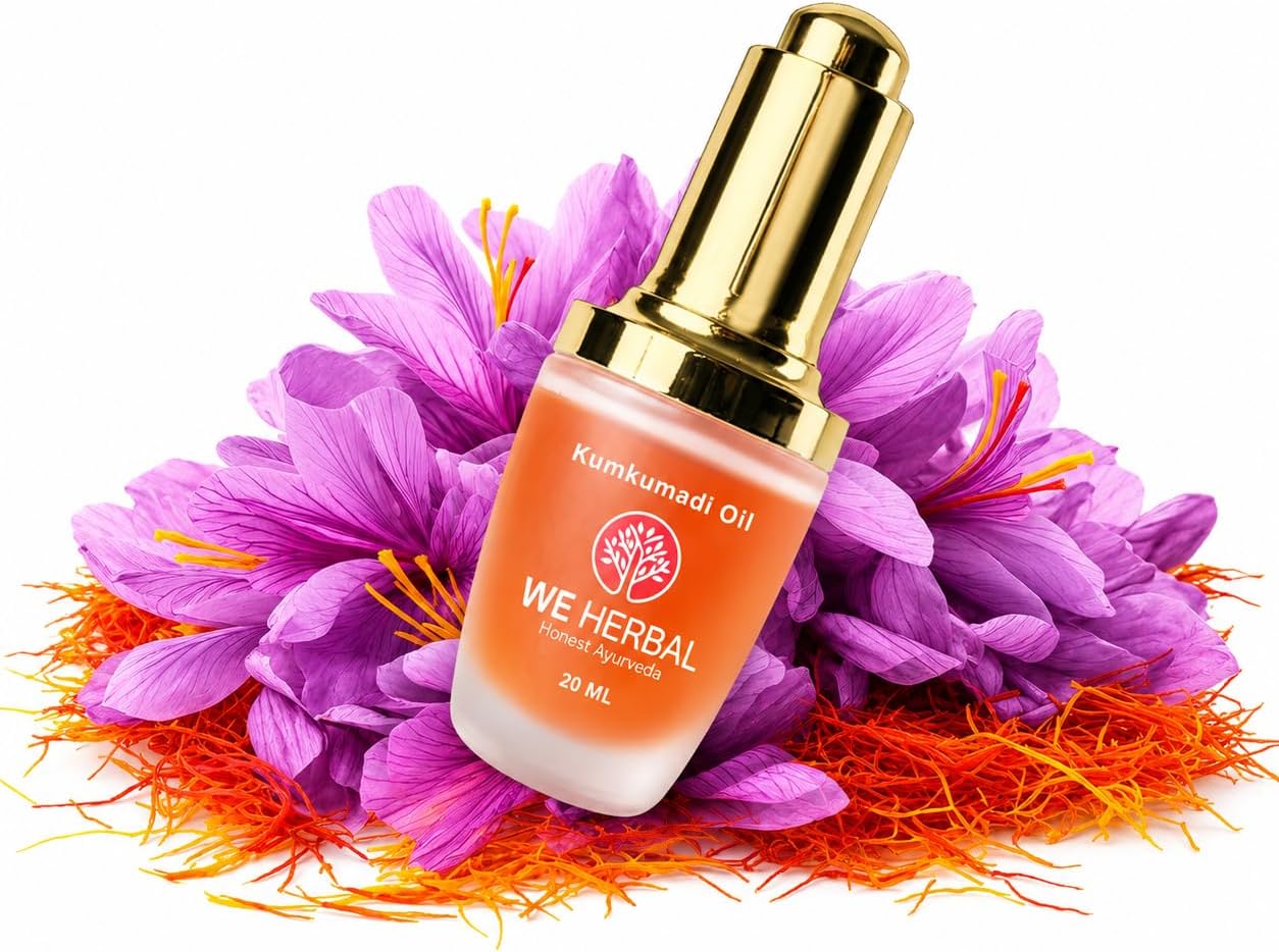 Kumkumadi Face Oil, Saffron Ayurvedic Facial Oil for Glowing Skin