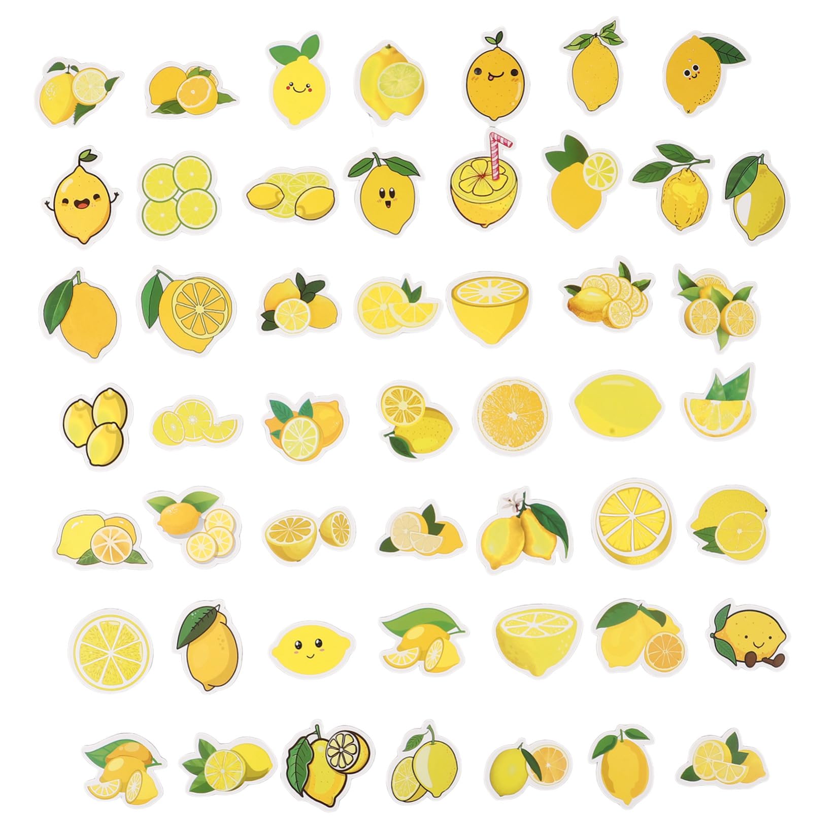 Hemobllo Pegatinas de Limón para Portátil y Cuaderno 50 Piezas Color Amarillo Diseño Dibujos Animados Infantiles DIY Decoración Scrapbooking Obsequio Escolar Verano