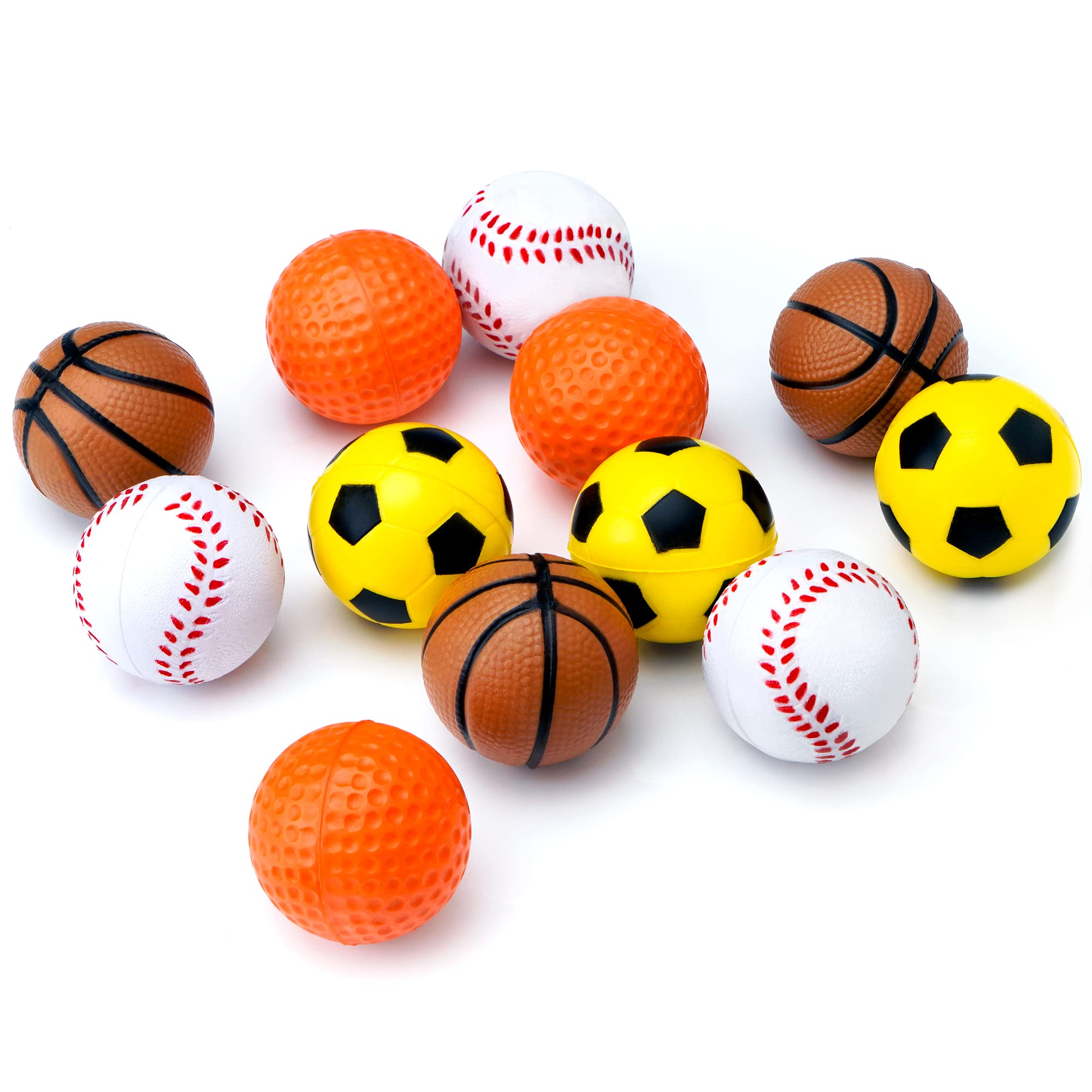 Paquete de 12 bolas de esponja de goma suave de 1.6 pulgadas para gato, juguete interactivo, colores surtidos 9