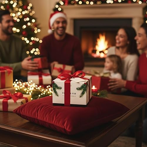 Miniatura 7 de Fraser - Difusor de varillas de vela de soja perfumada de 3 mechas de abeto festivo de invierno, 17 onzas, fragancia de temporada para el hogar,