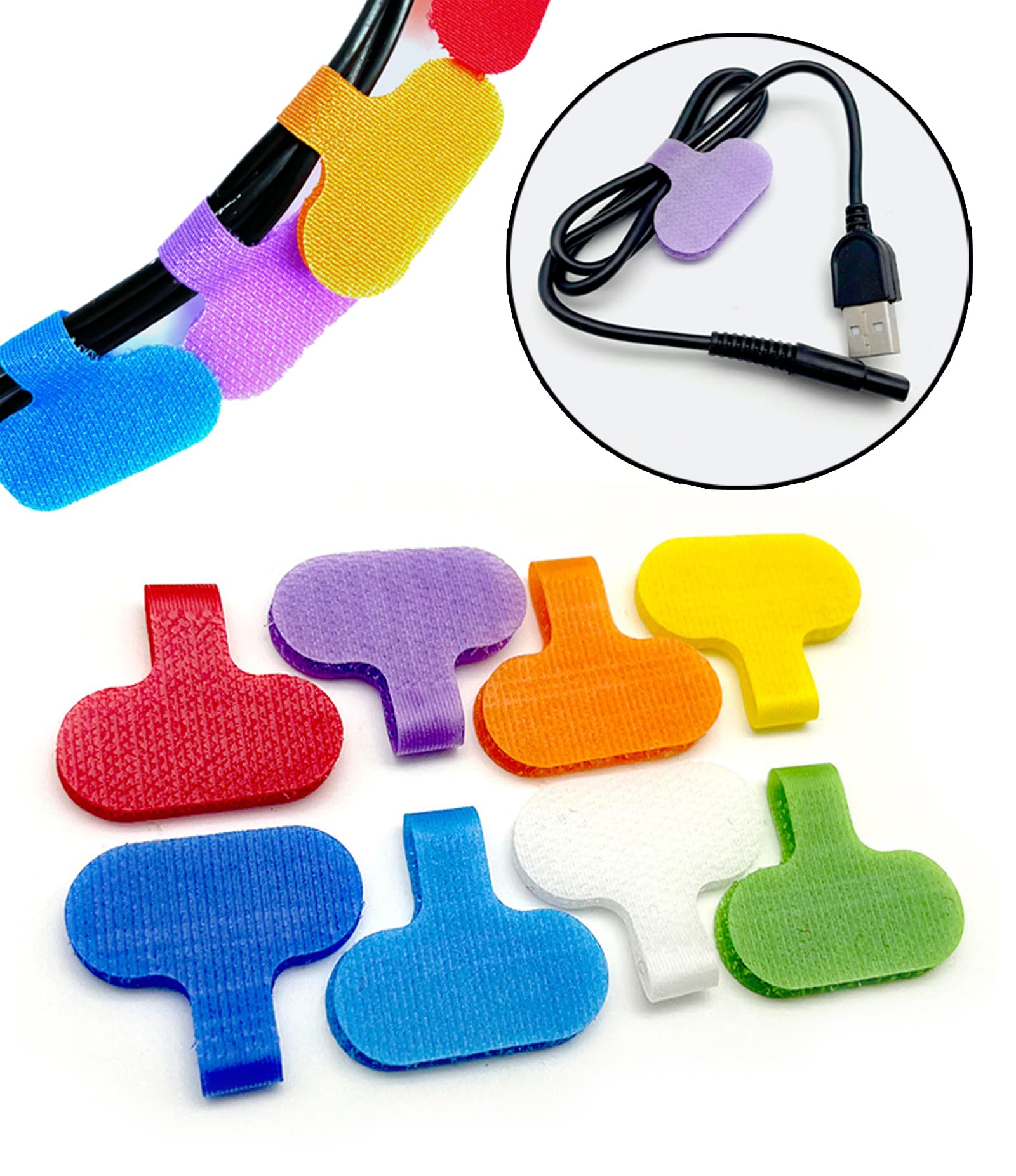 Zittop Cable Labels Multi Color Cord Wire Labels, Multi-Color Hook and Loop Fastener Cable Labels, Cable Tags and Wire Tags for Management and