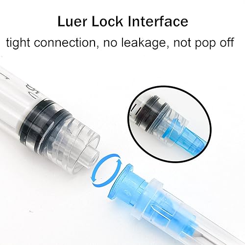 Miniatura 5 de Careach Jeringa Luer Lock para laboratorios científicos, 30 uds. 0.1 fl oz con aguja de calibre 23 de 1 pulgada