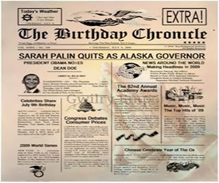 Customized Personal Historical Birthday Newspaper Chronical Art Print for the Day You Were Born from 1900 to 2015 (Prayer Hands)