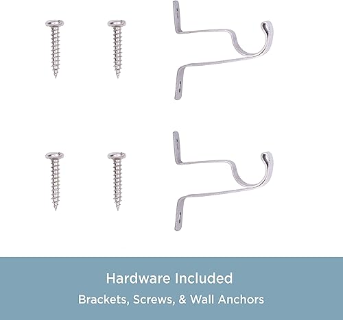 Miniatura 5 de Kenney Ashby Petite Café - Barra decorativa para cortina de ventana de 716 pulgadas, 28-48 pulgadas, plateado satinado