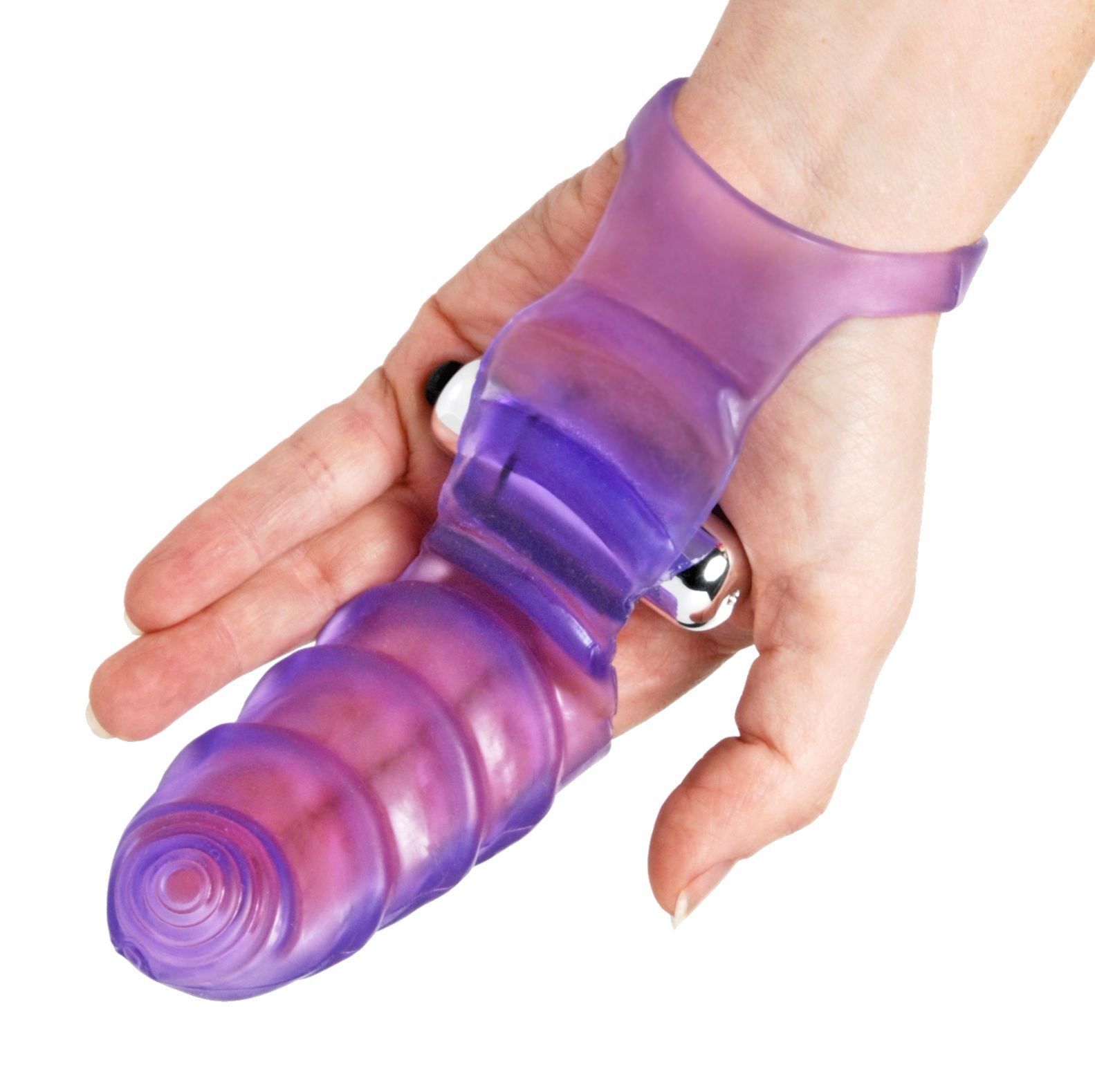 Vibratore a dito del G-Spot di Frisky Finger Banger, viola